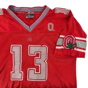 Vintage Kids Ohio State Buckeyes Jersey Number 13 Red Gray Colosseum L XL Youth